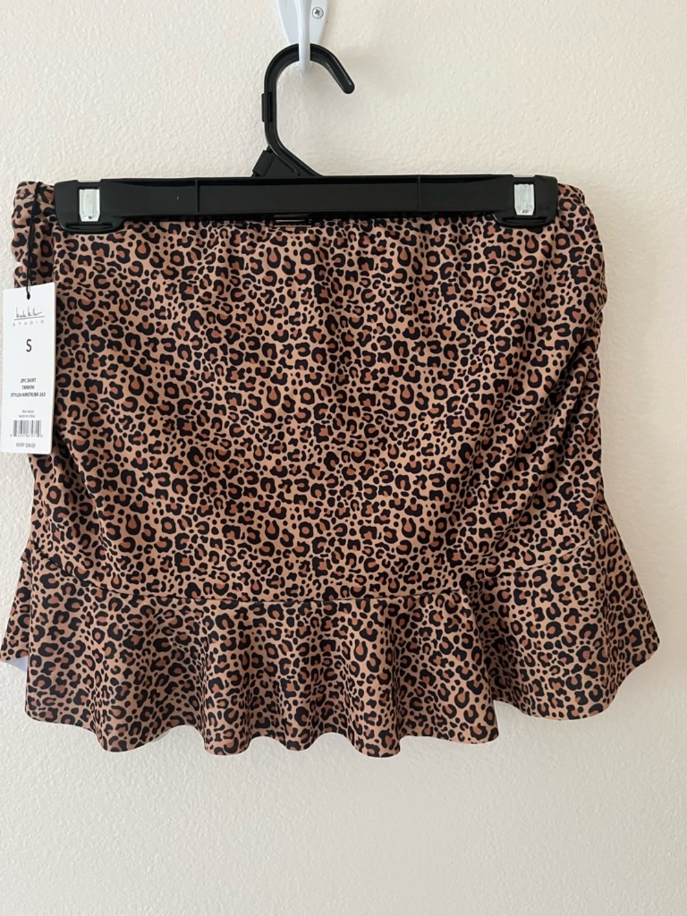 NWT Nicole Miller Animal Print Swim Skirt Bottoms Attached Size Small - Picture 3 of 6